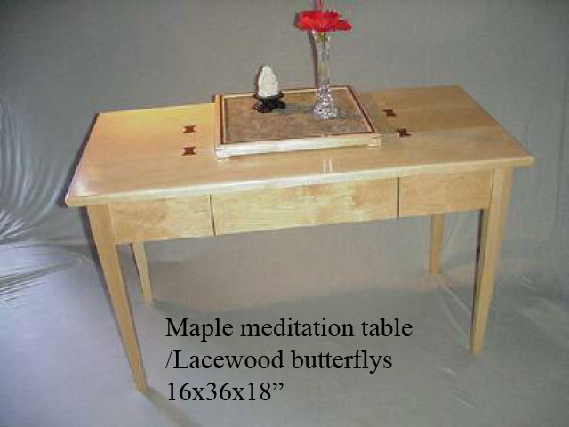 custom wood mediatation altar table